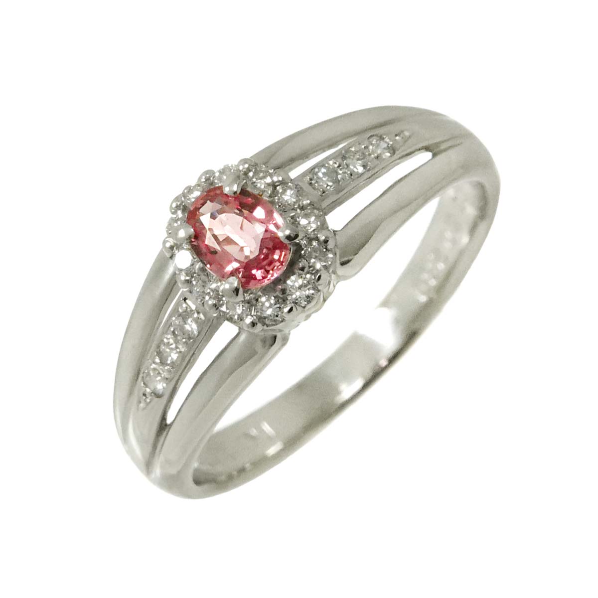 Sapphire 0.284ct Diamond 0.15ct Ring Pt Platinum size6(US)