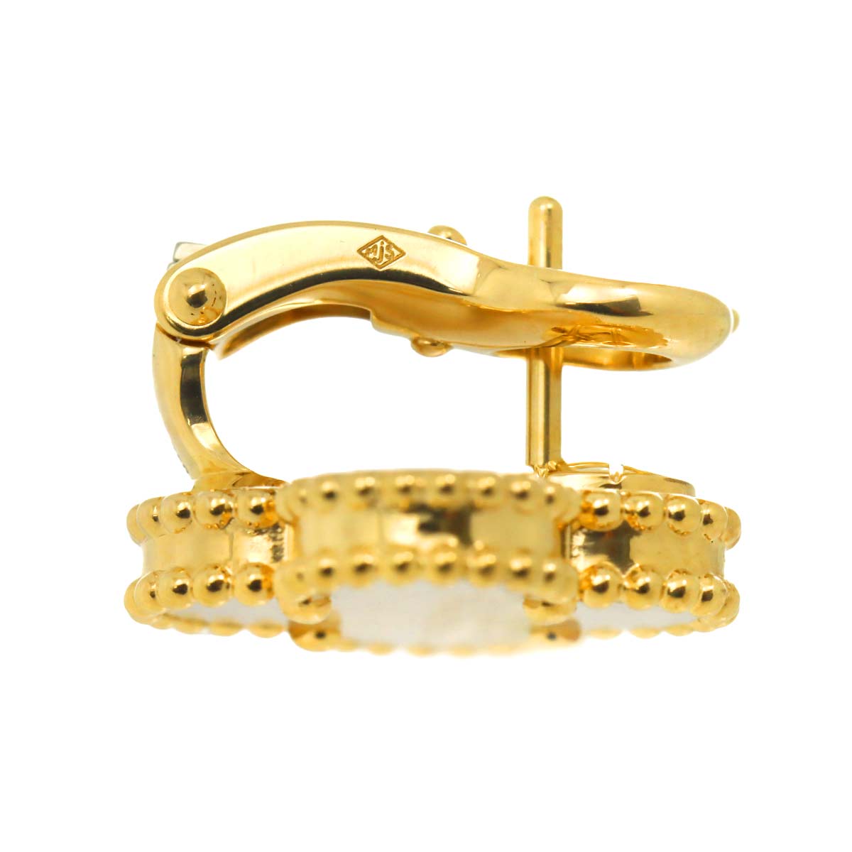 Vintage Alhambra MOP Earrings Pierced 18K YG