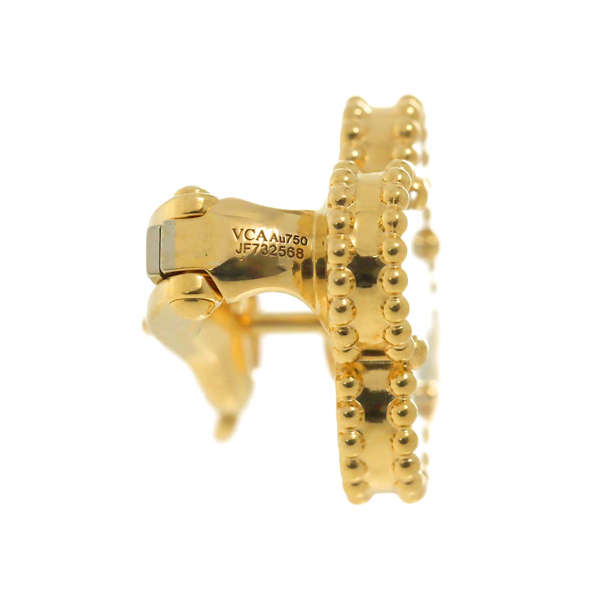 Vintage Alhambra MOP Earrings Pierced 18K YG