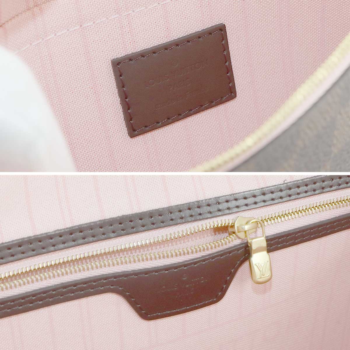 Damier Neverfull MM Tote Bag Rose Ballerine N41603 Purse