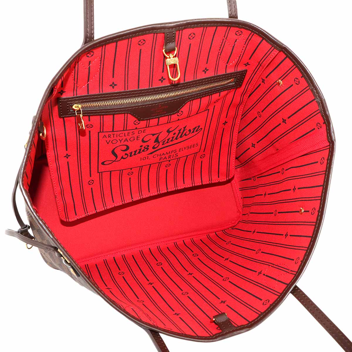 Damier Neverfull MM Tote Bag Ebene Cerise N51105 Purse