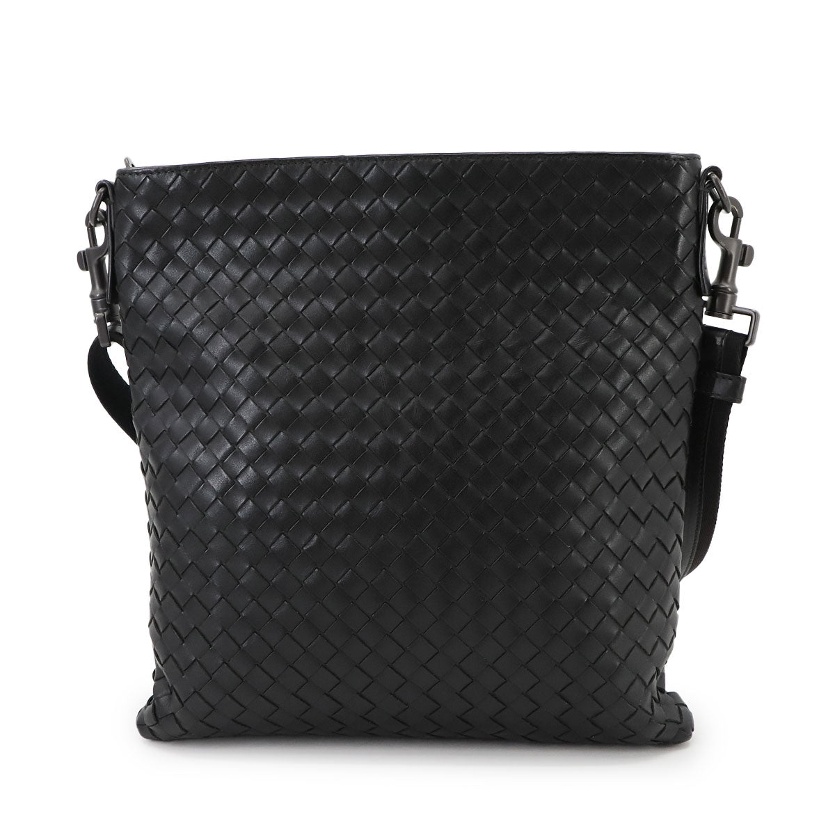 Intrecciato Shoulder Bag Leather Black 276357