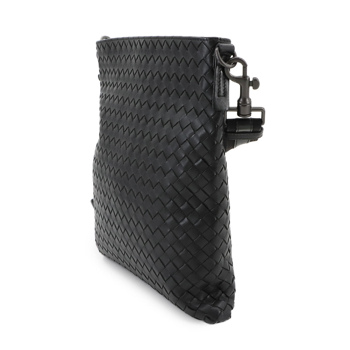 Intrecciato Shoulder Bag Leather Black 276357