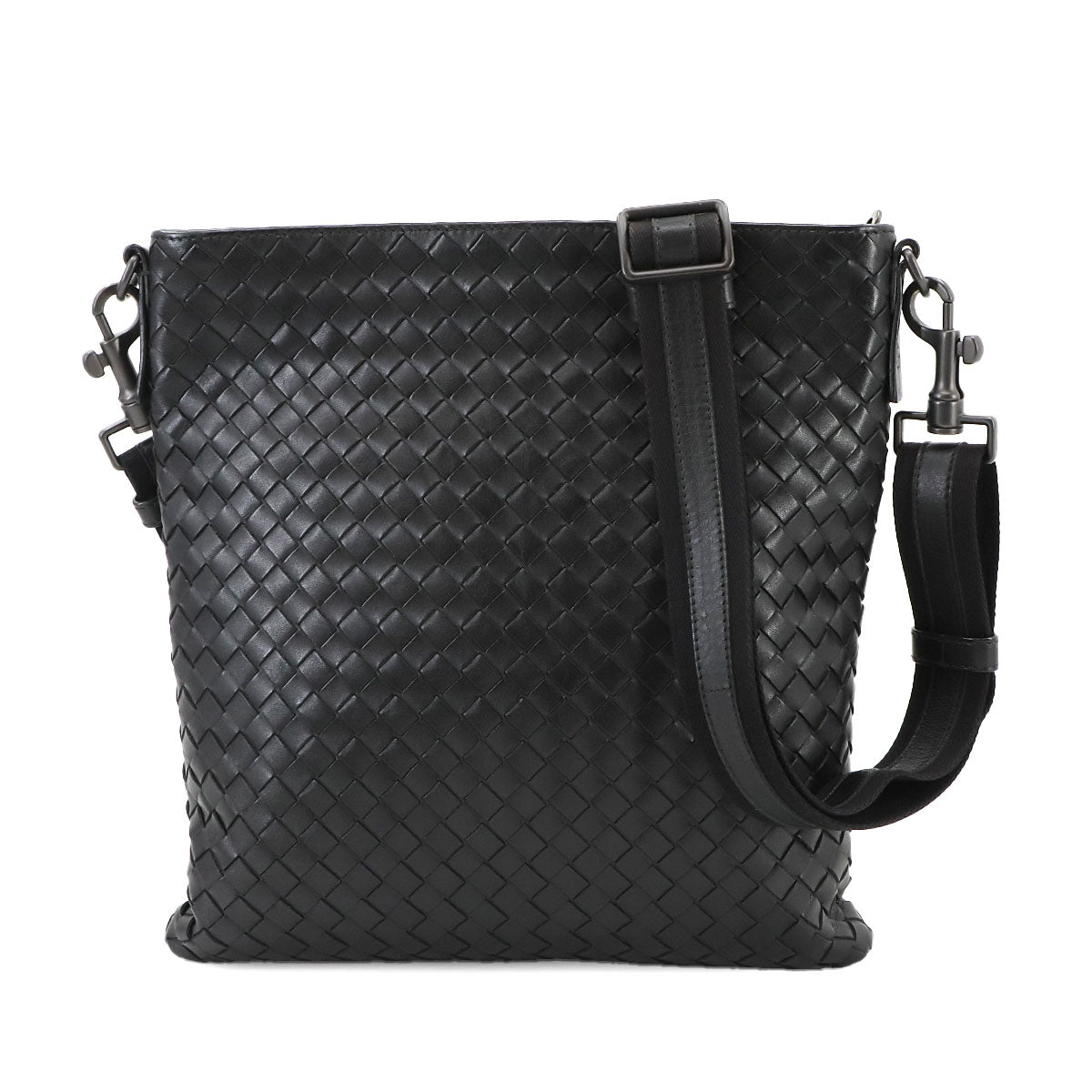 Intrecciato Shoulder Bag Leather Black 276357