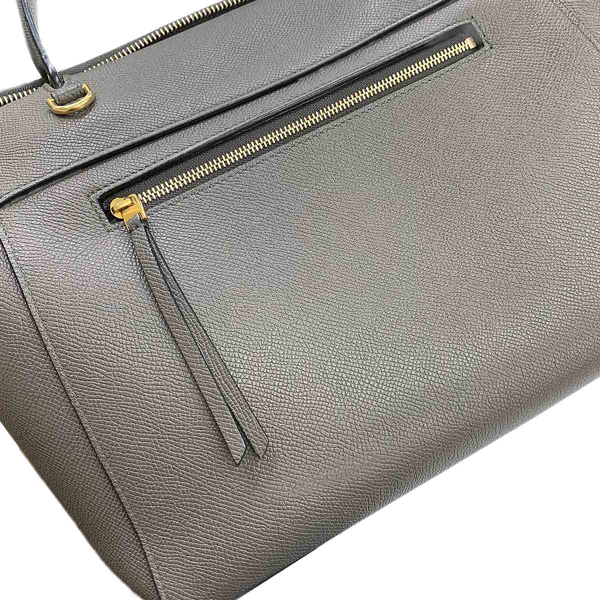 Belt Bag Mini 2way Hand Shoulder Bag Leather Gray 176103 Purse