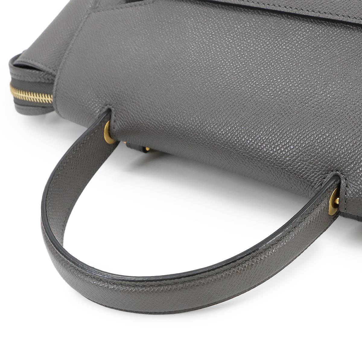 Belt Bag Micro 2way Hand Shoulder Bag Leather Grey 189153