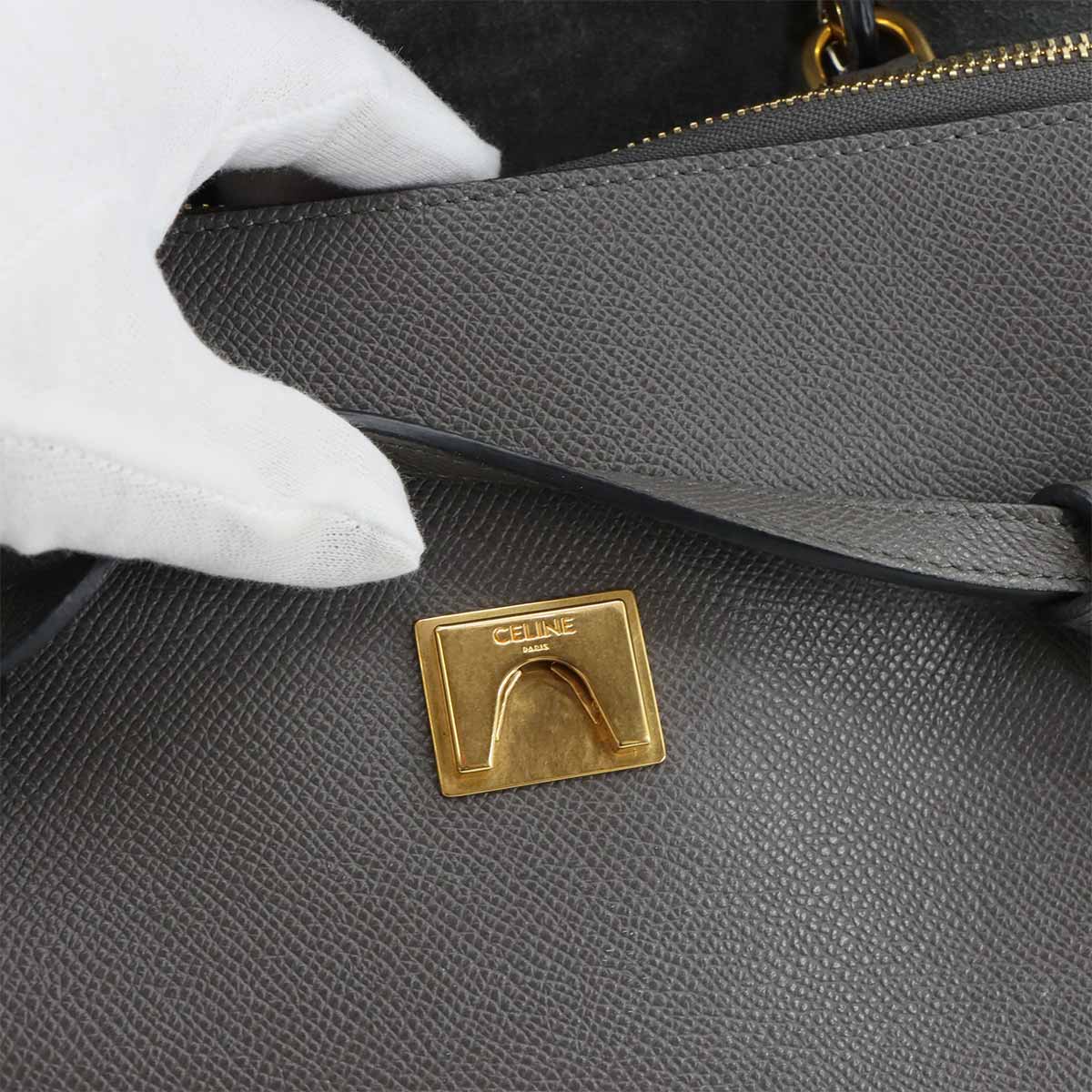 Belt Bag Micro 2way Hand Shoulder Bag Leather Grey 189153