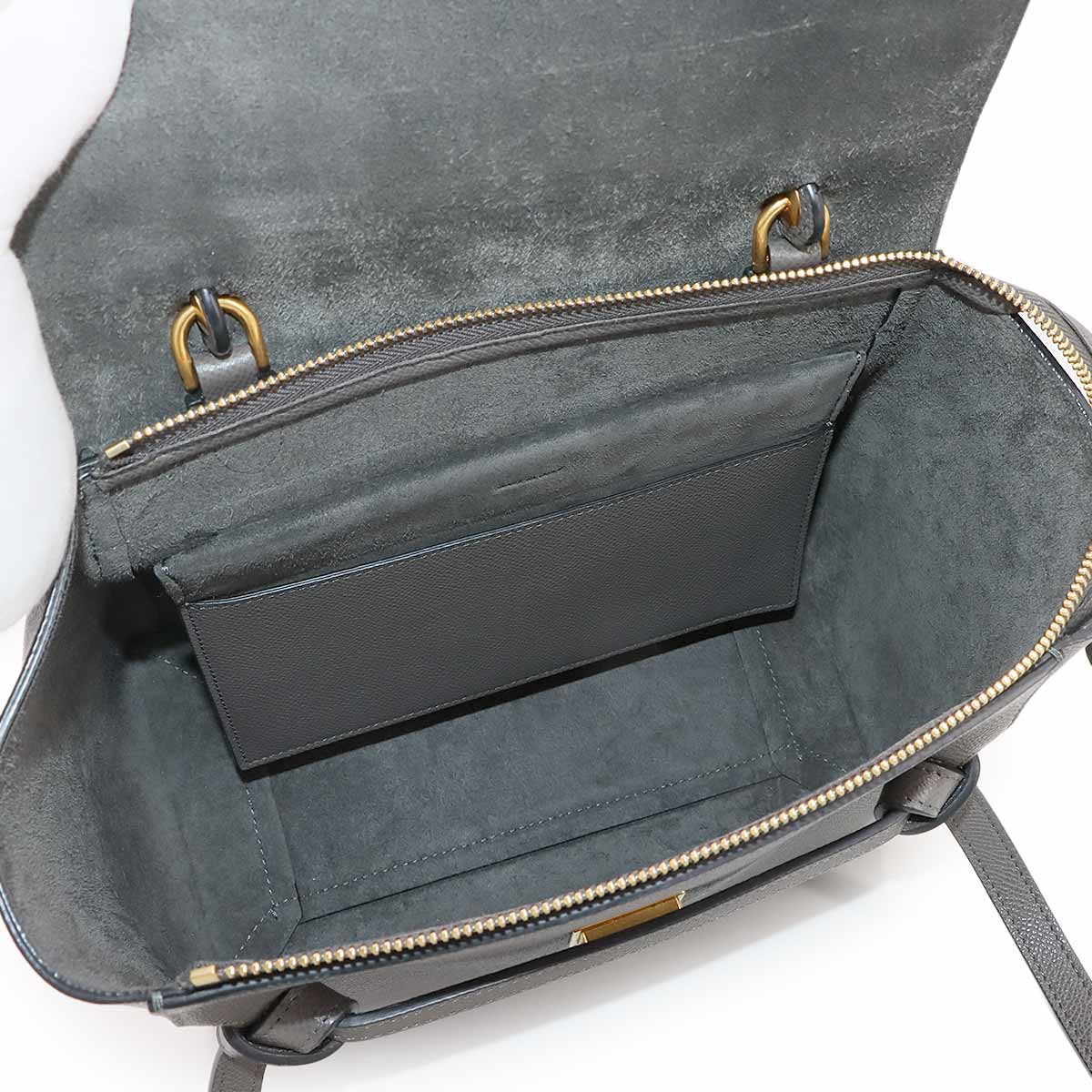 Belt Bag Micro 2way Hand Shoulder Bag Leather Grey 189153