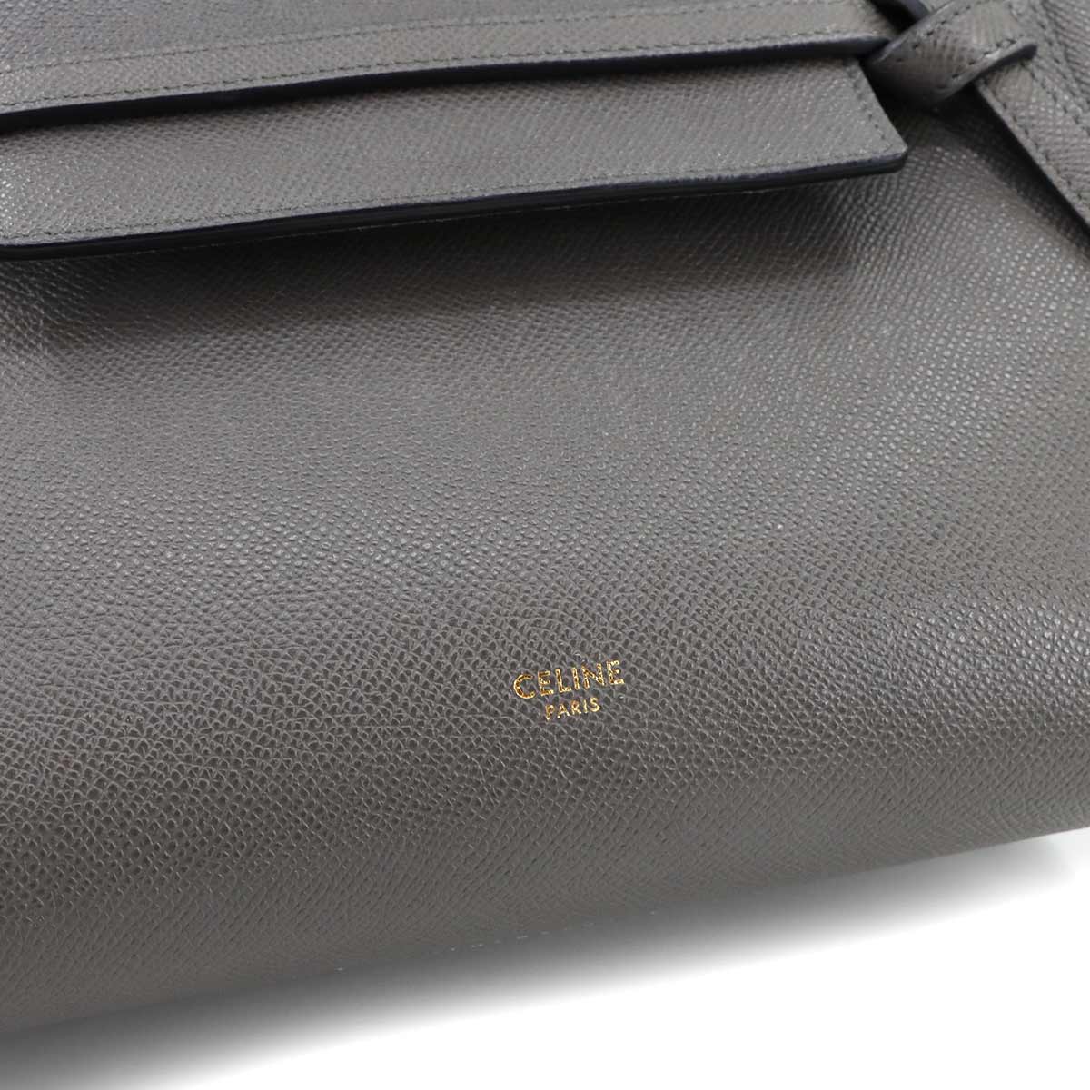 Belt Bag Micro 2way Hand Shoulder Bag Leather Grey 189153