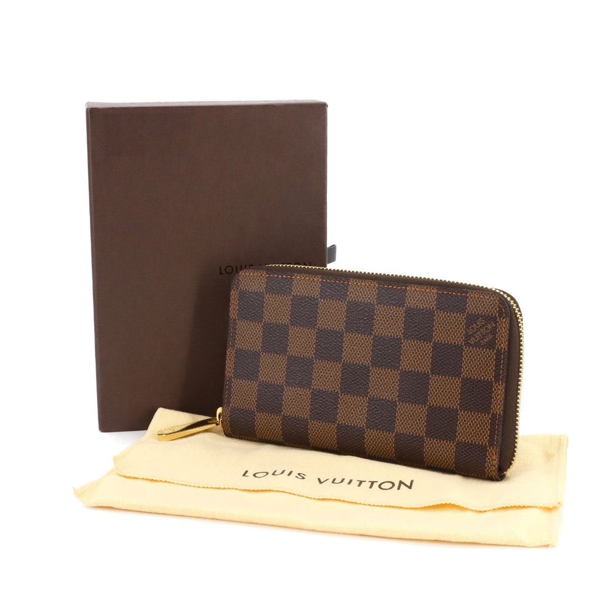 Damier Compact Zippy Wallet Ebene N60028 Brown