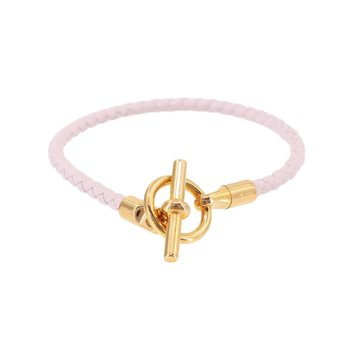 HERMES Glenan Bracelet Leather Mauve Pale Accessory