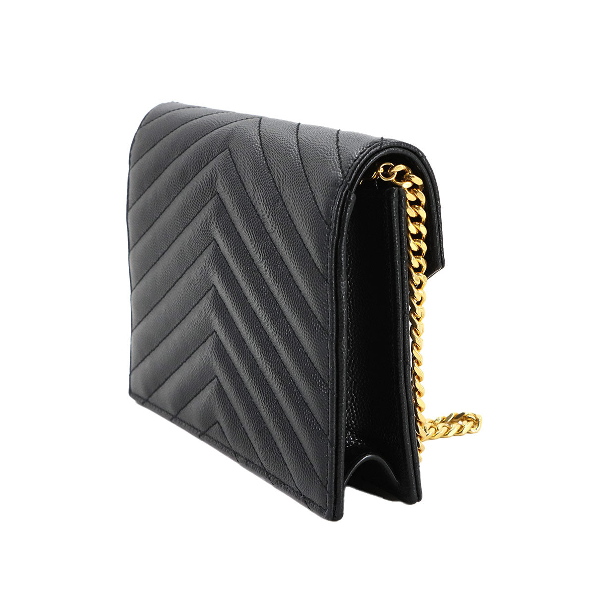 Cassandre Envelope Chain Wallet Leather Black 742920