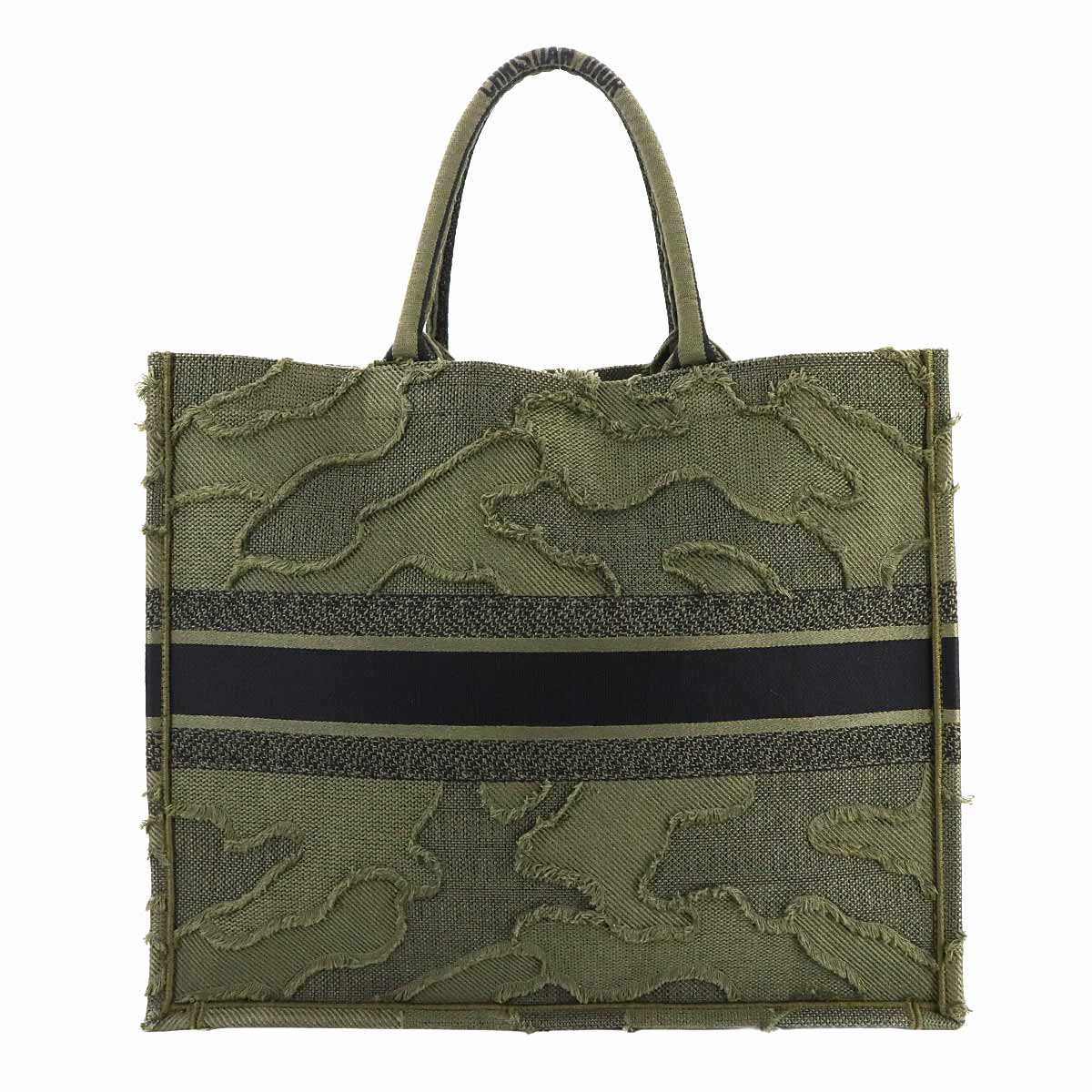 Book Tote Bag Camouflage Canvas Khaki Purse