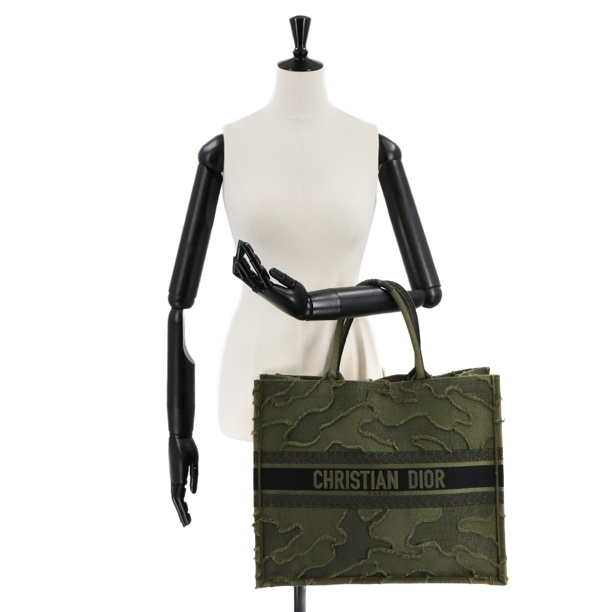 Book Tote Bag Camouflage Canvas Khaki Purse