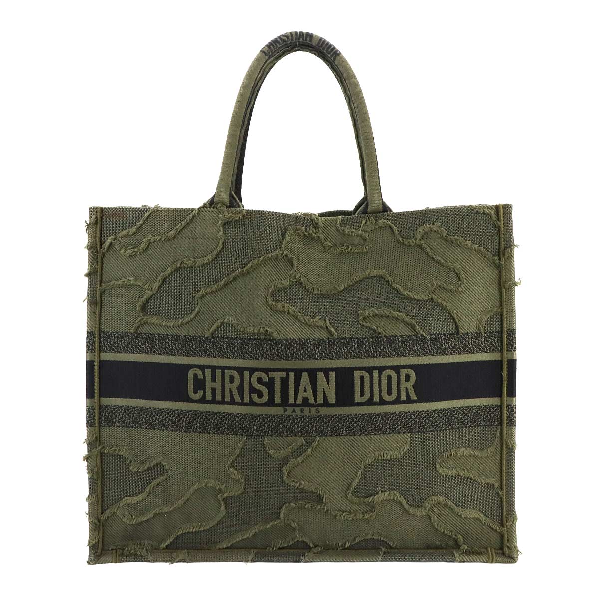 Book Tote Bag Camouflage Canvas Khaki Purse