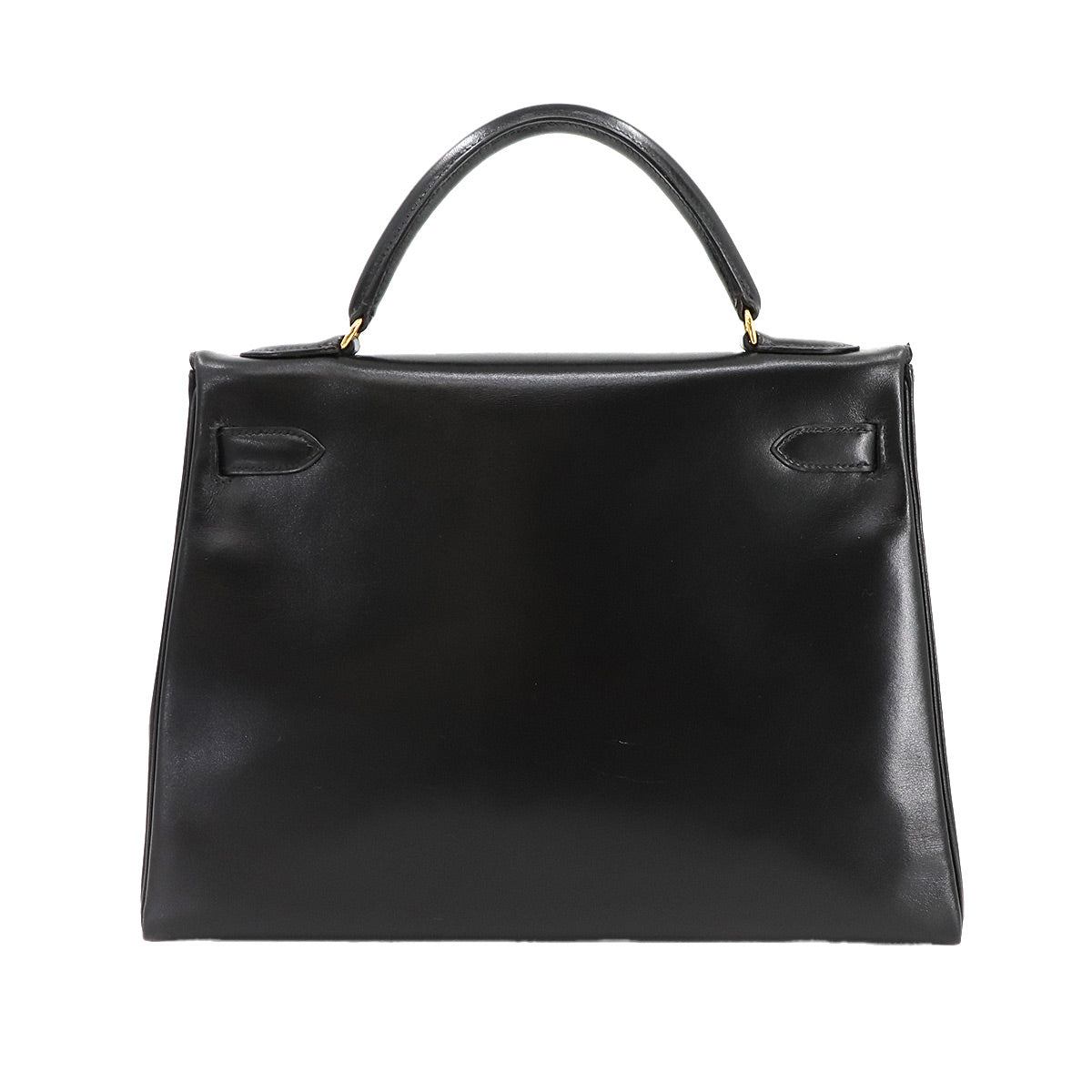 Kelly 32 Box calf Black 2way Hand Shoulder Bag Purse