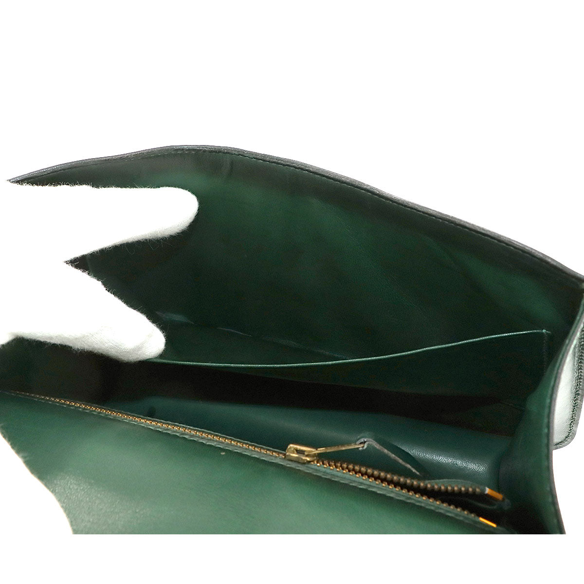 Constance 23 Shoulder Bag Box Calf Leather Green Vintage Purse