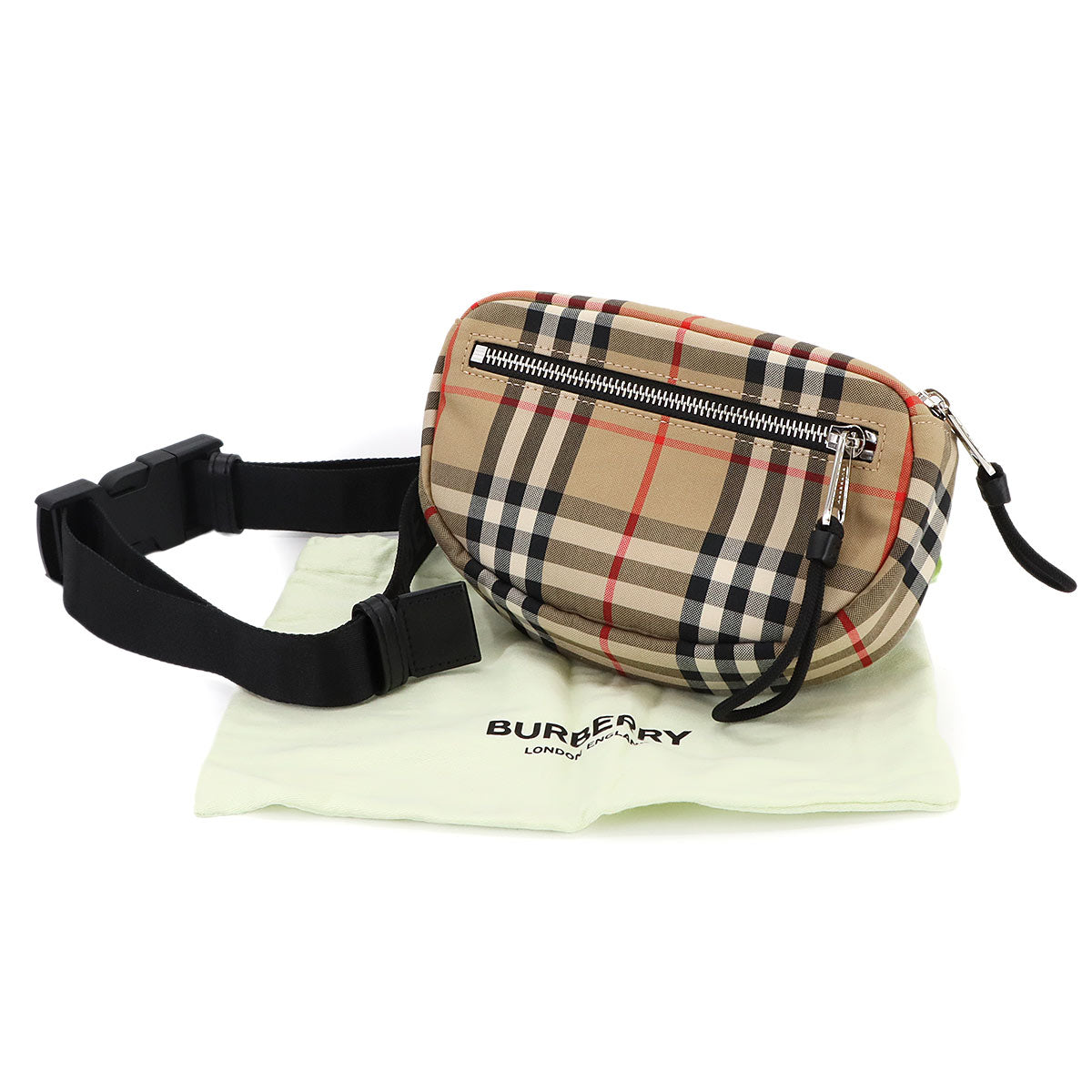 Plaid Crossbody bag Canvas Beige Black 8014420 Purse