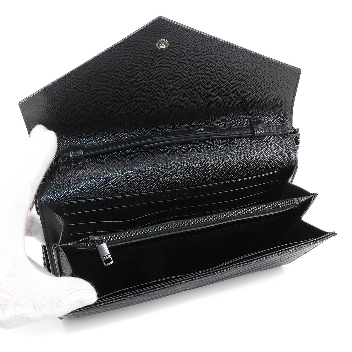 Cassandra Chain Wallet Leather Black 377828