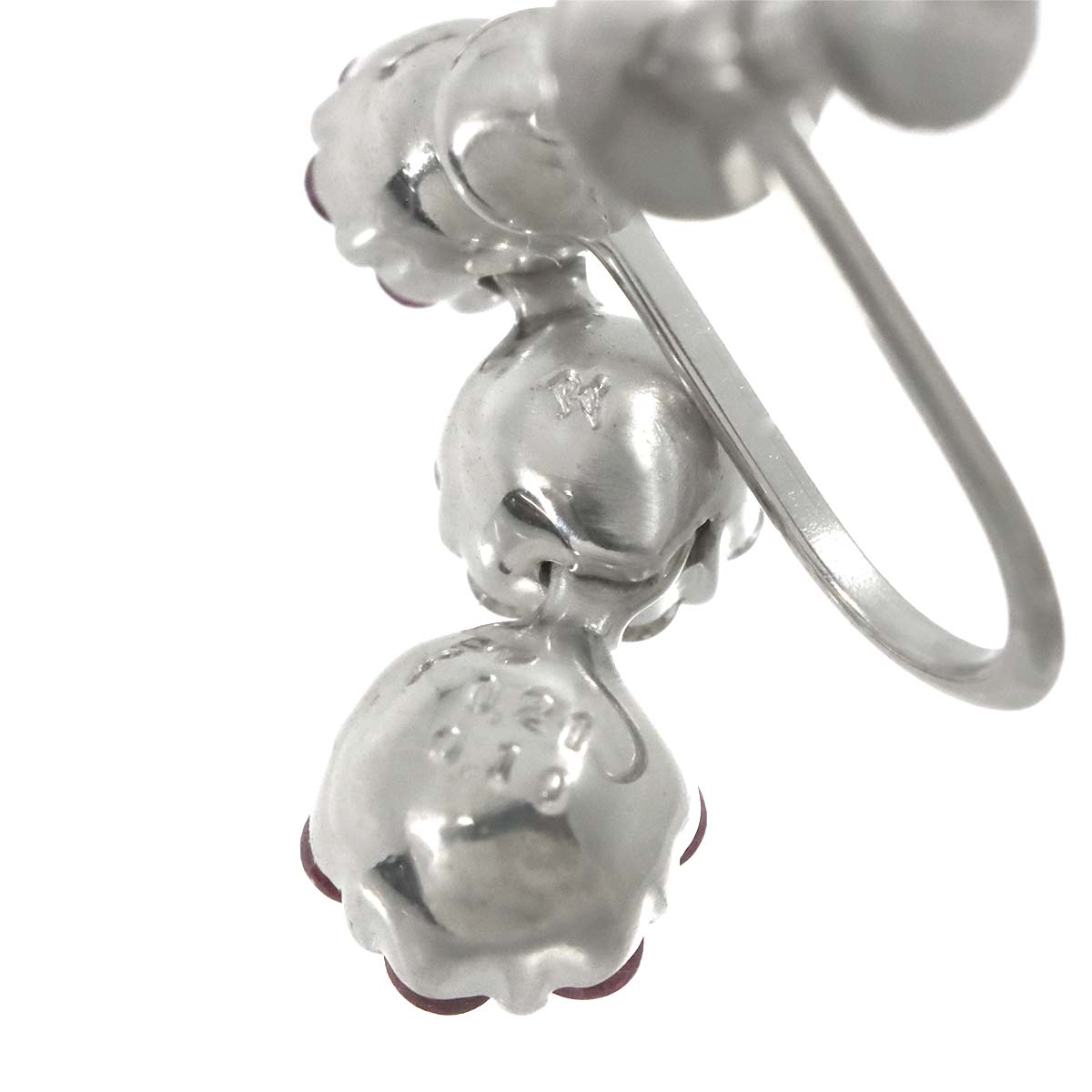 Ruby 0.21ct Diamond 0.10ct Earrings 18K WG 750