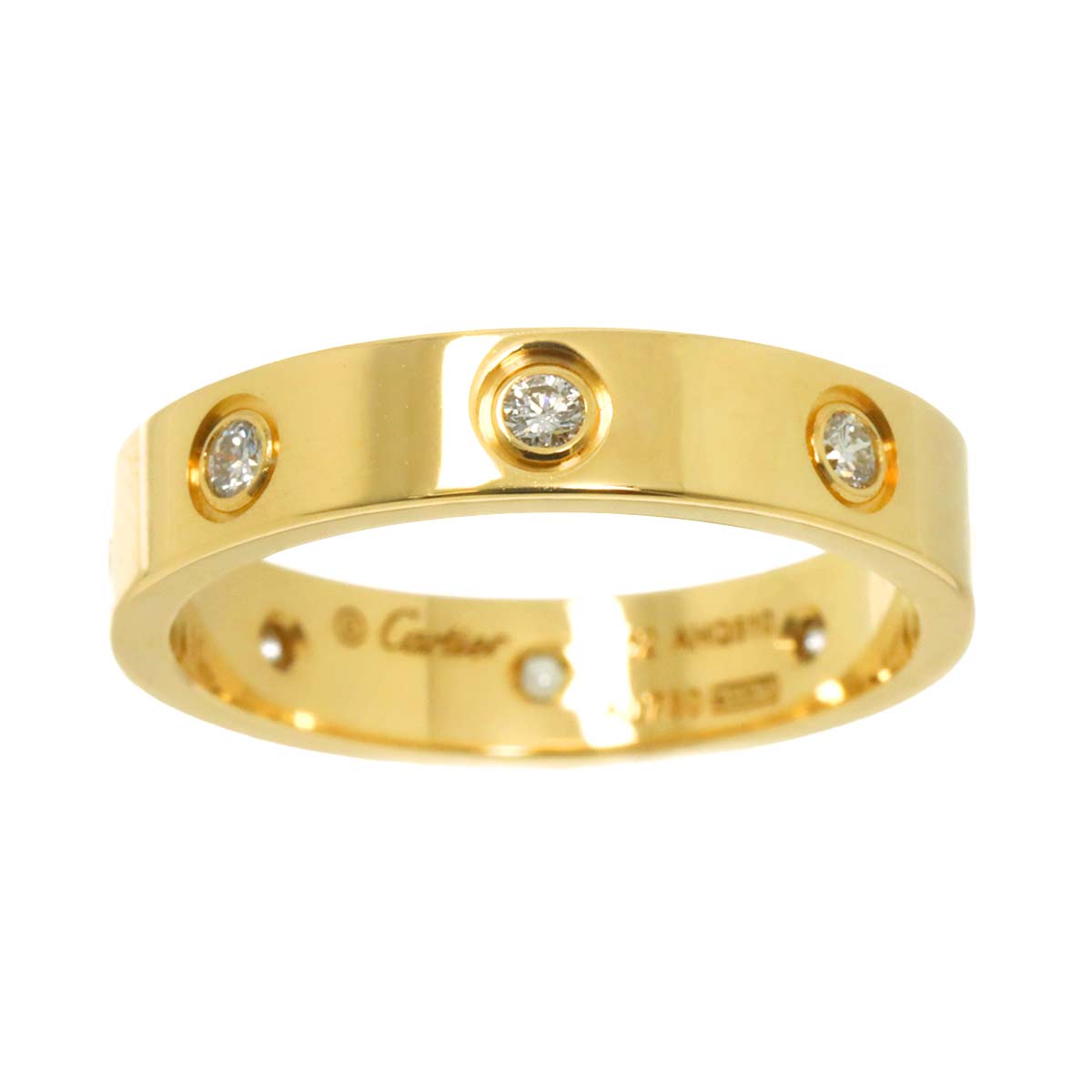 Mini Love Ring Diamond 18K Yellow Gold 750 size52 5.75-6(US)