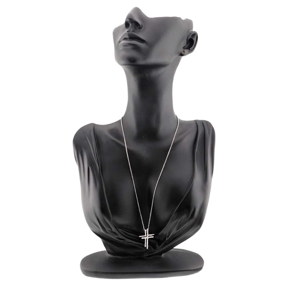 Cross motif Diamond 0.37ct Necklace 18K White Gold 750