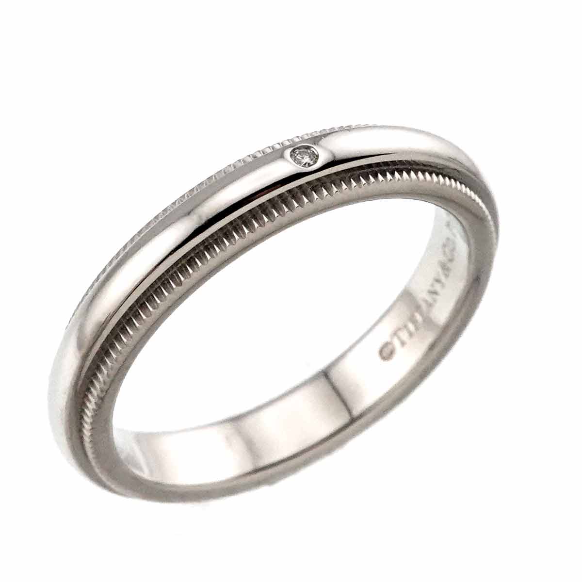 Milgrain Diamond Ring Platinum Size4-4.5(US)