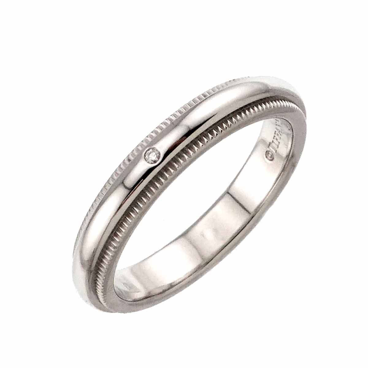 Milgrain Diamond Ring Platinum Size4-4.5(US)