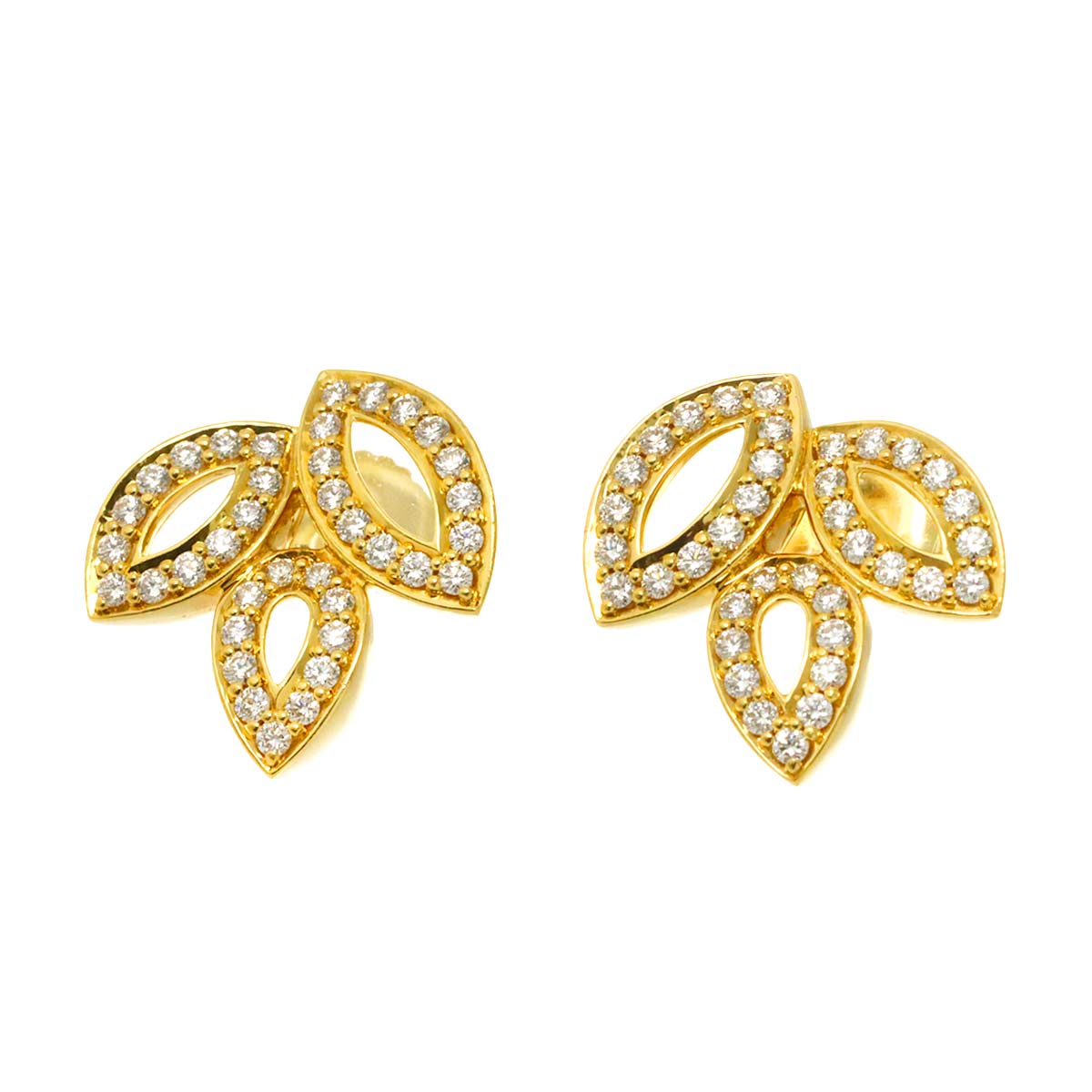 Mini Diamond Earrings Pierced 18K YG 750