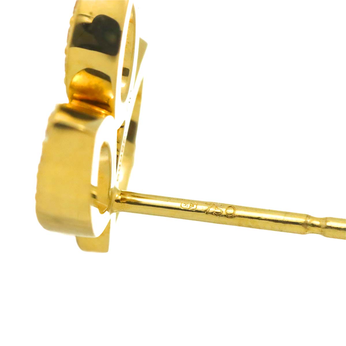 Mini Diamond Earrings Pierced 18K YG 750