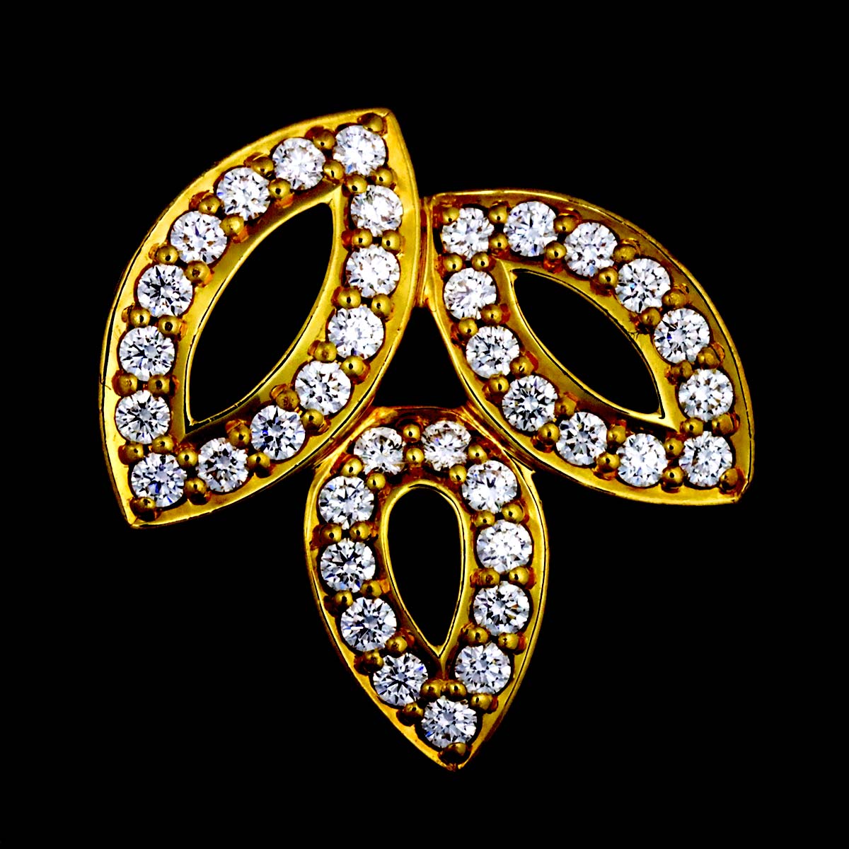 Mini Diamond Earrings Pierced 18K YG 750