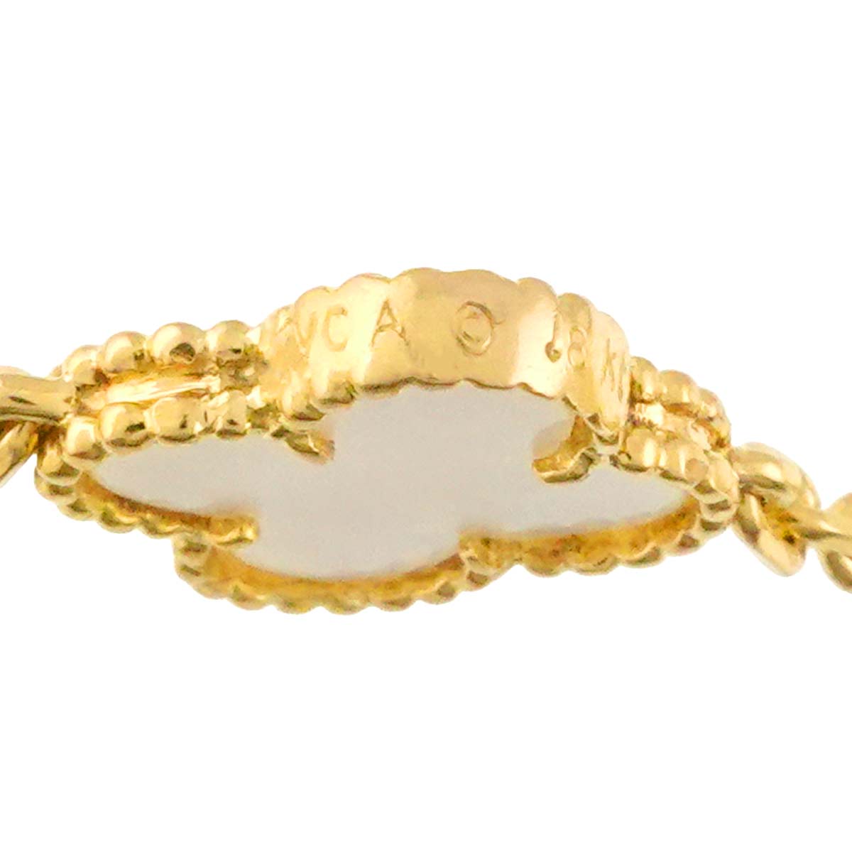 Vintage Alhambra MotherofPearl MOP Necklace 18K YG 750