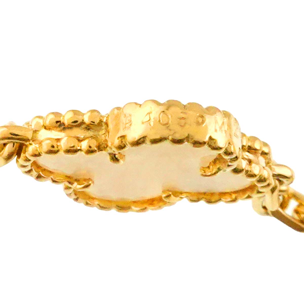 Vintage Alhambra MotherofPearl MOP Necklace 18K YG 750