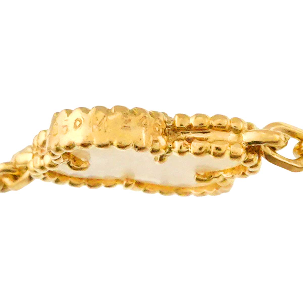 Vintage Alhambra MotherofPearl MOP Necklace 18K YG 750