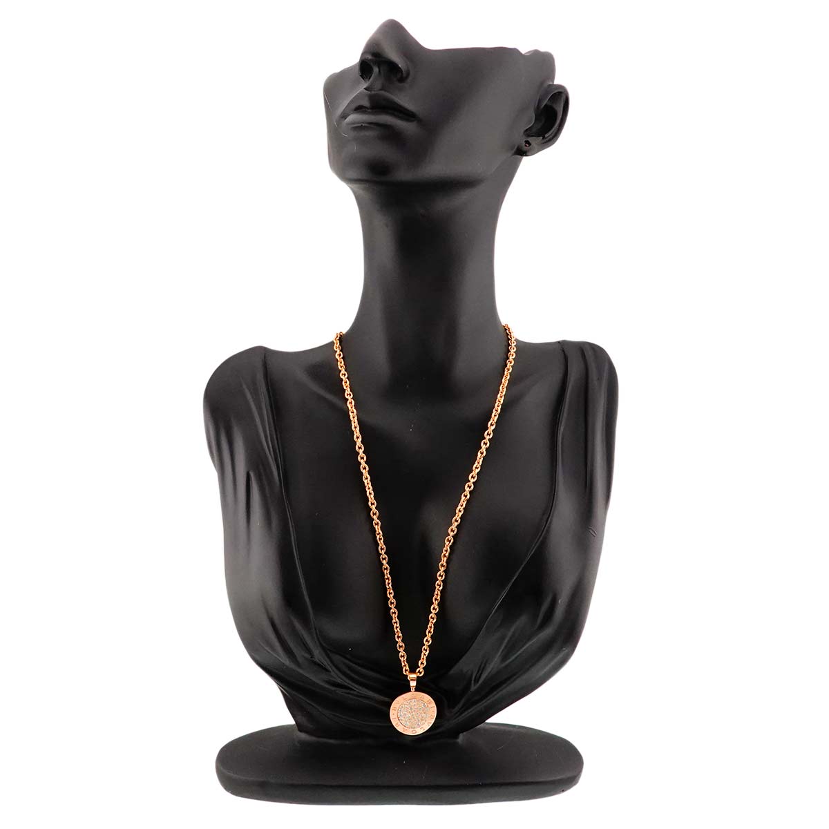 BVLGARI BVLGARI Pave Diamond Necklace 18K Pink Gold 750