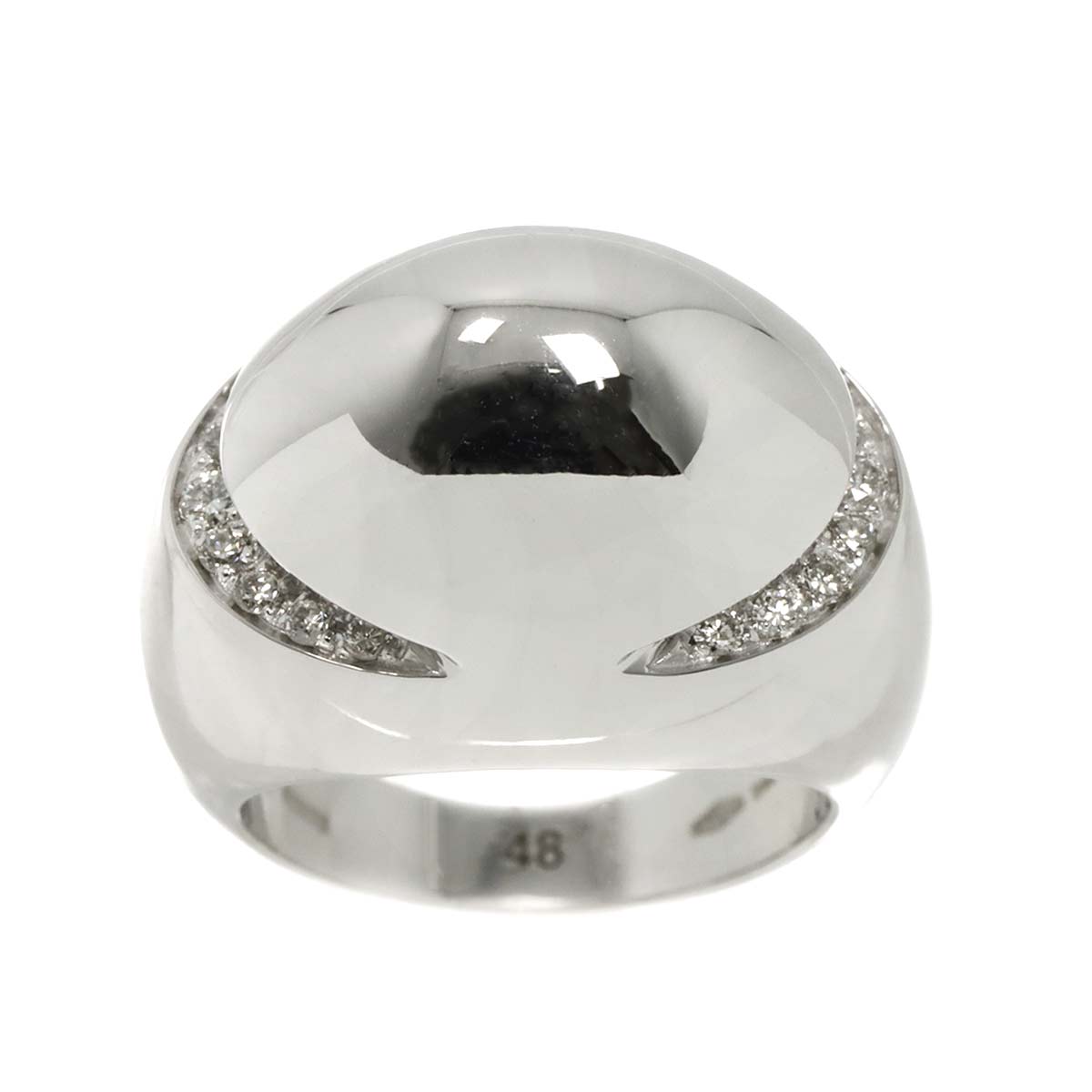 Diamond Ring 18K WG White Gold 750 size48 4-4.5(US)