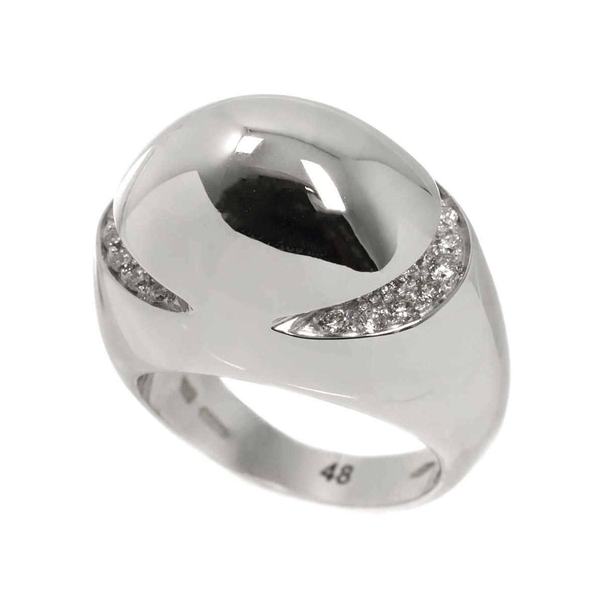 Diamond Ring 18K WG White Gold 750 size48 4-4.5(US)
