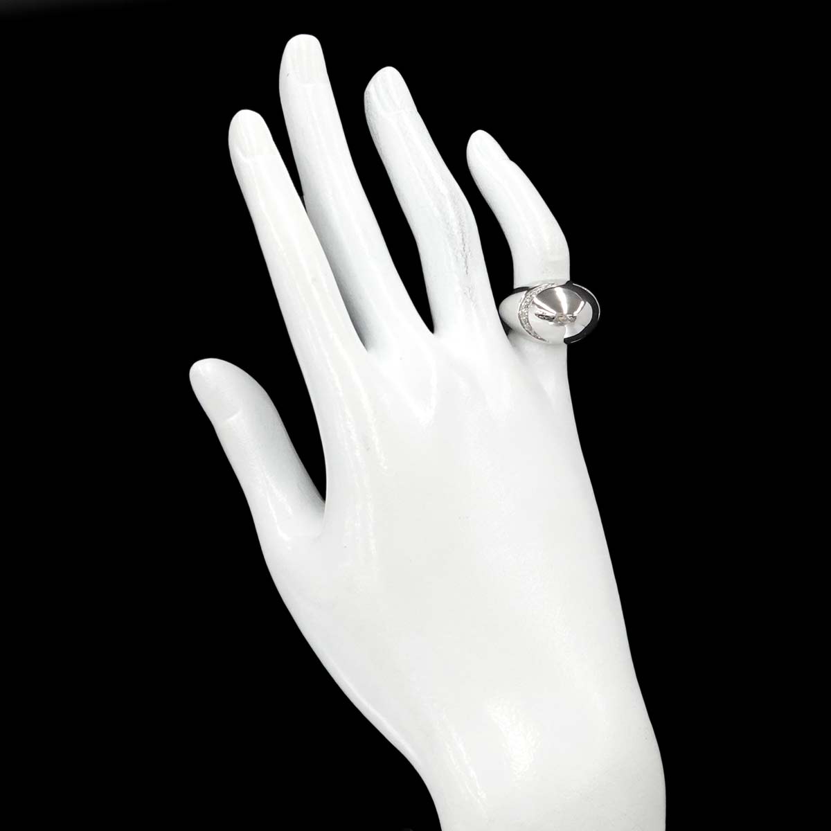 Diamond Ring 18K WG White Gold 750 size48 4-4.5(US)