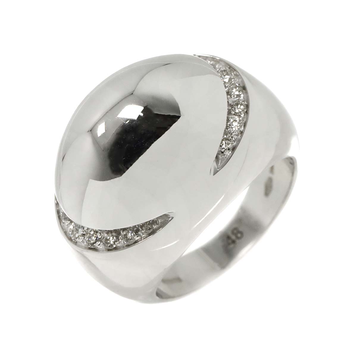 Diamond Ring 18K WG White Gold 750 size48 4-4.5(US)
