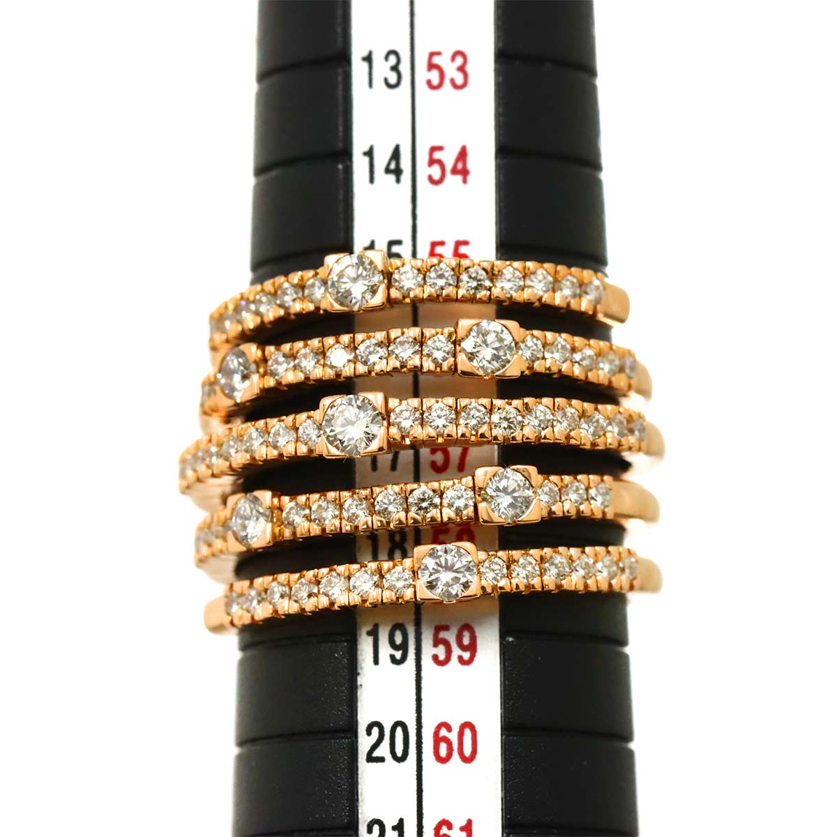 notte di san lorenzo Diamond Ring 18K PG 750 size7.5(US)