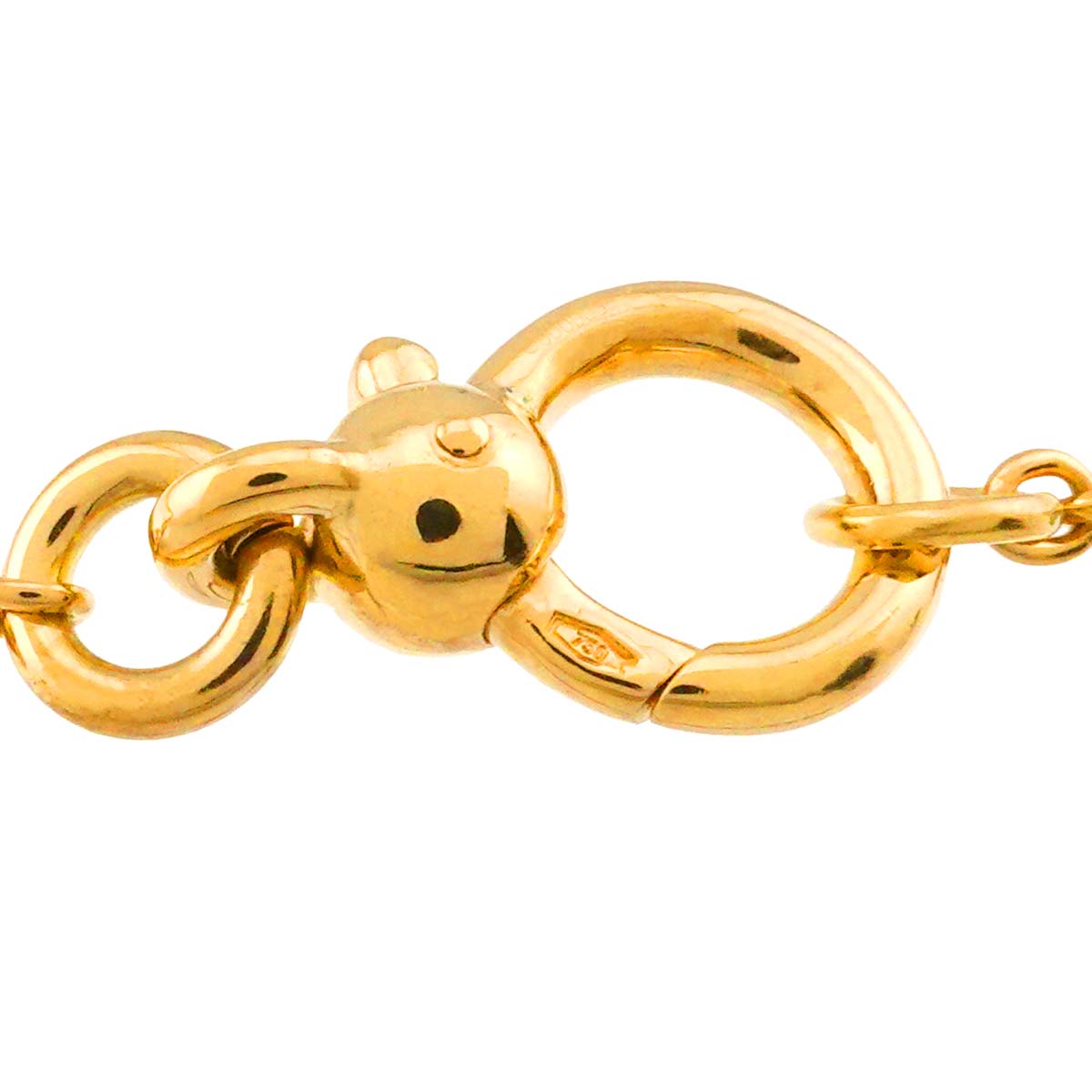 Cross Garnet Necklace 18K Yellow Gold 750