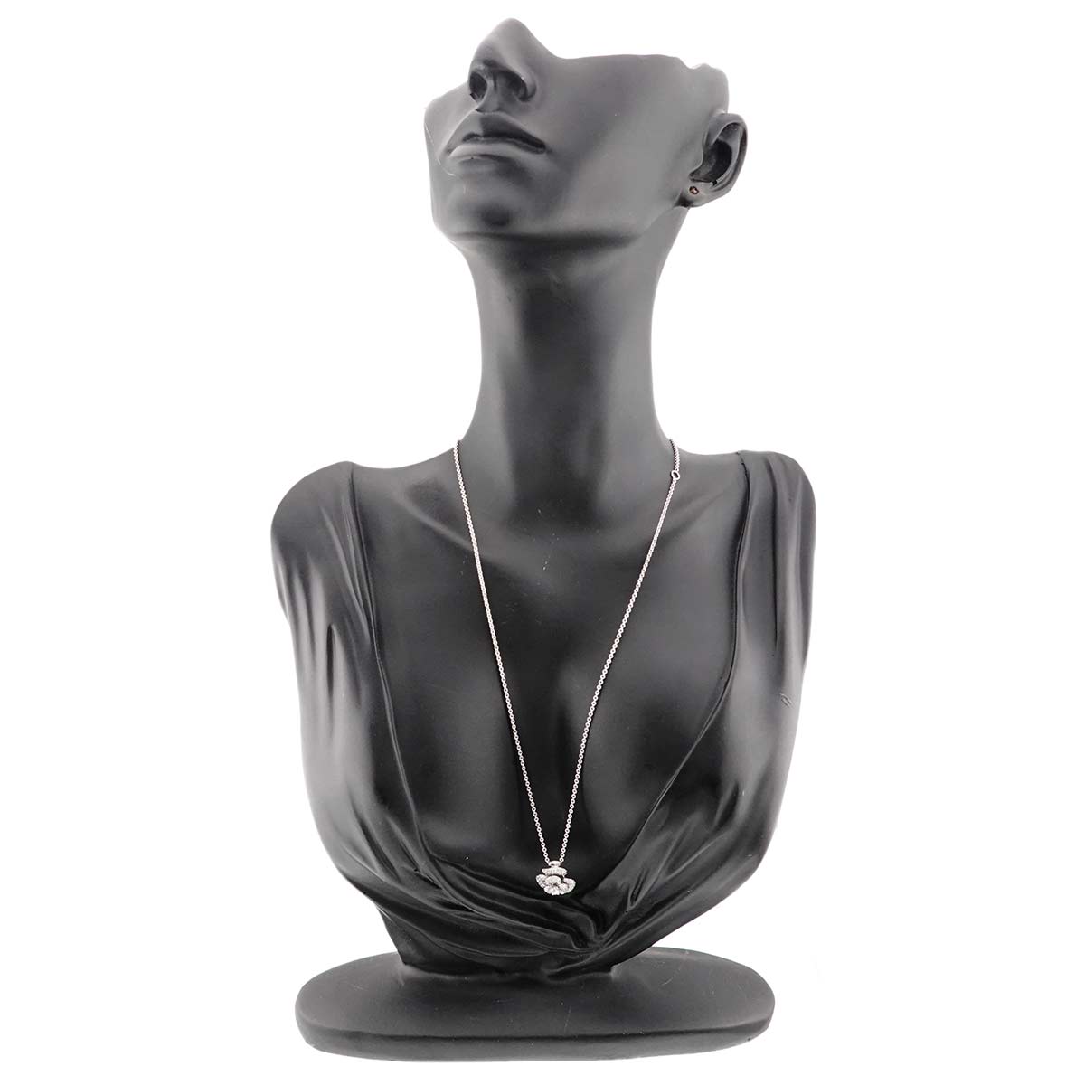 Flower motif Diamond 0.63ct Necklace 18K White Gold 750