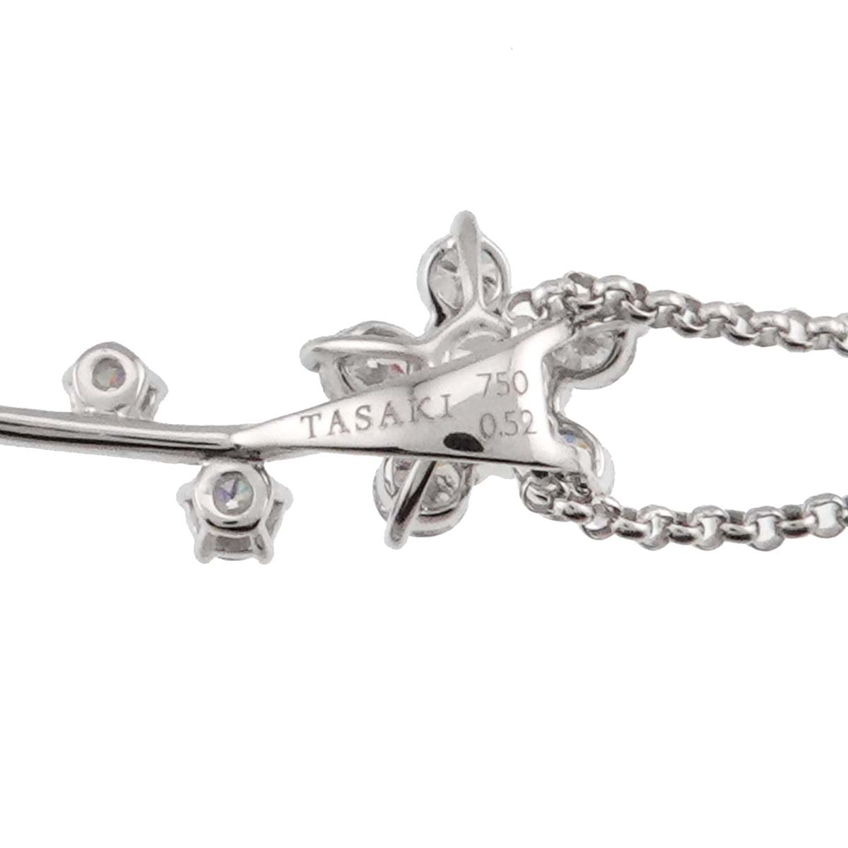 Diamond 0.52ct Necklace 18K WG White Gold 750