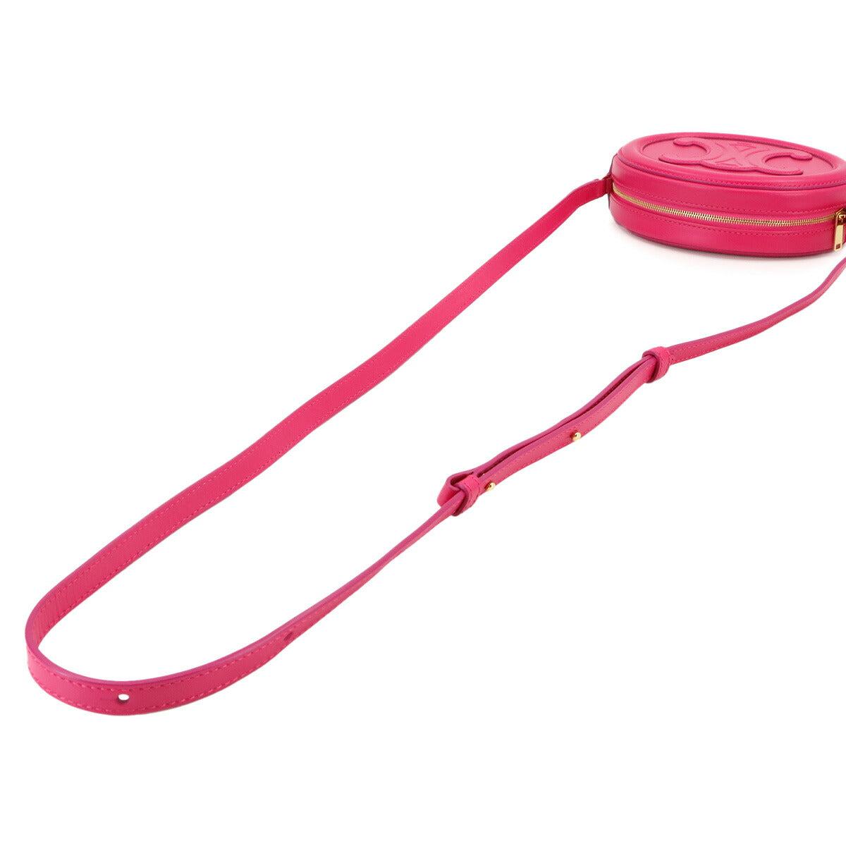 CELINE Oval Purse Cuir Triomphe Shoulder Bag Leather Pink 10I703DPQ