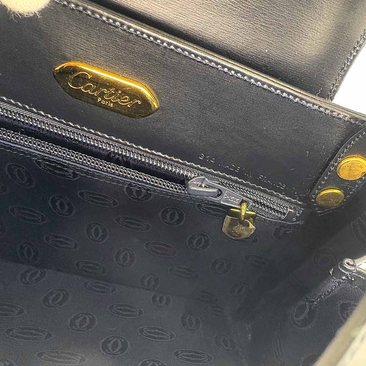 Sapphire Line Hand Bag Leather Navy Purse