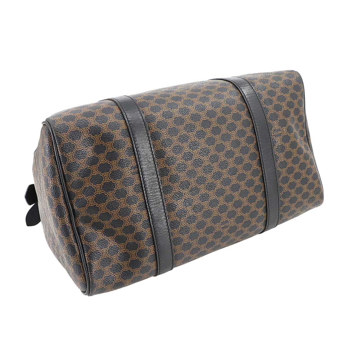 Macadam Boston Hand Bag PVC Leather Black Brown Purse