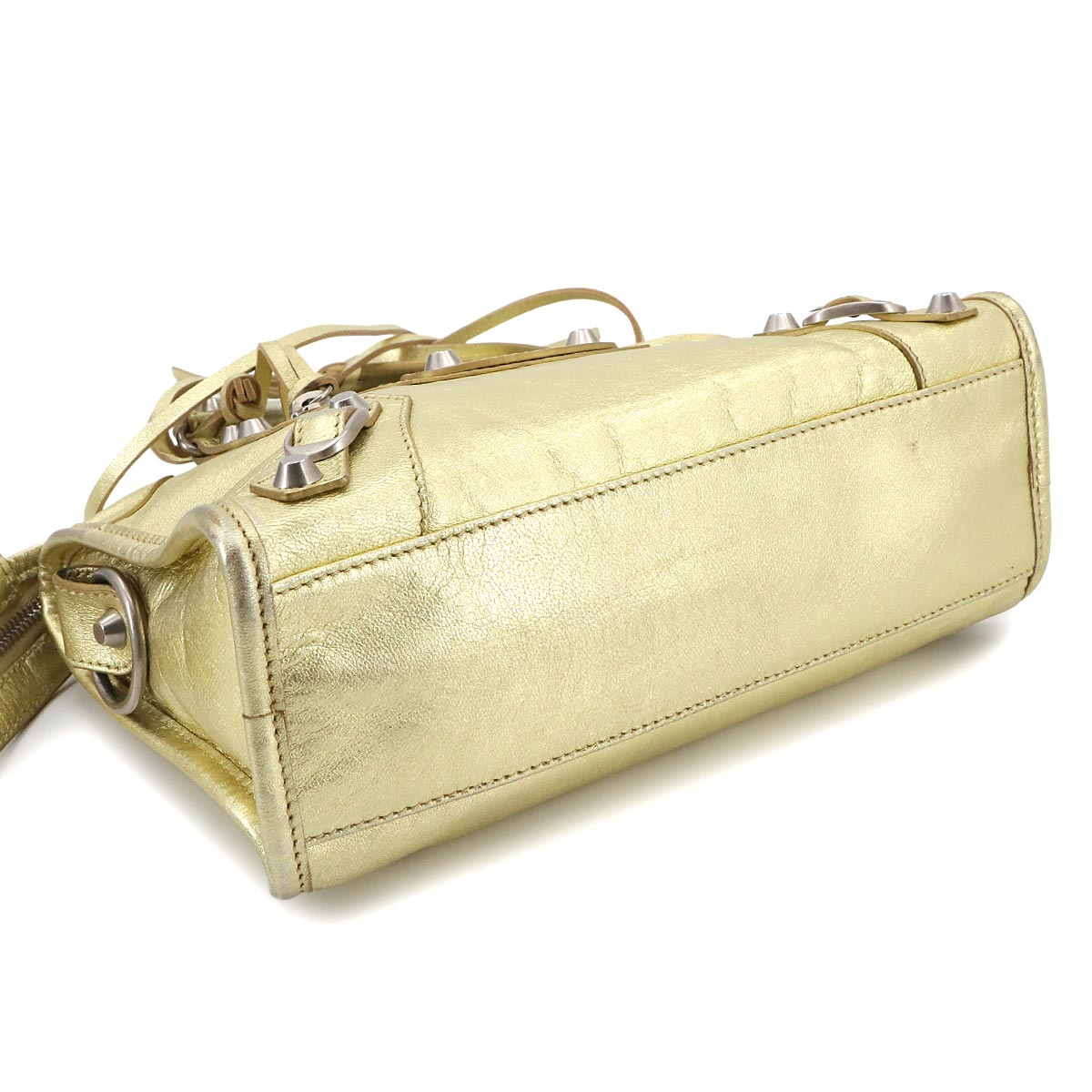 Classic Mini City Hand Shoulder Bag Leather Gold 300295