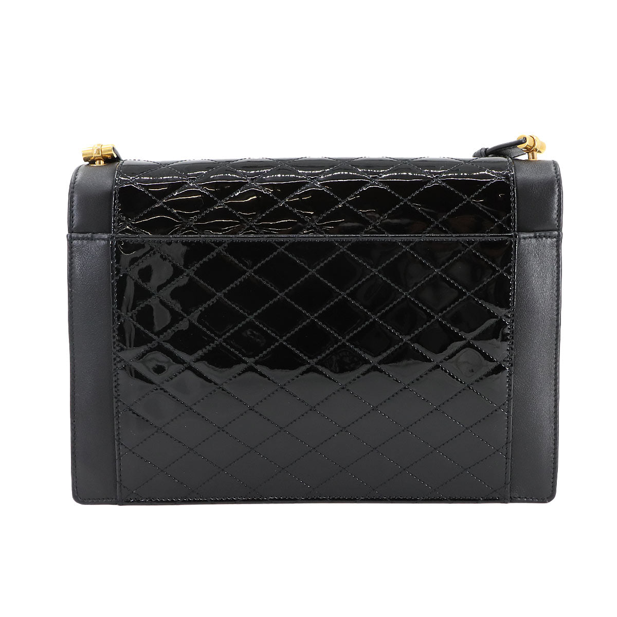 Gaby Shoulder Bag Enamel Leather Black 695503