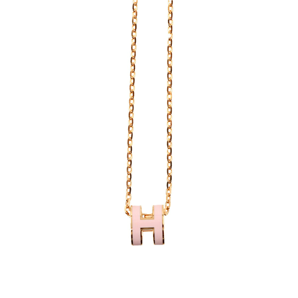 Mini Pop H Chain Necklace Rose dragee Pink gold Accessory