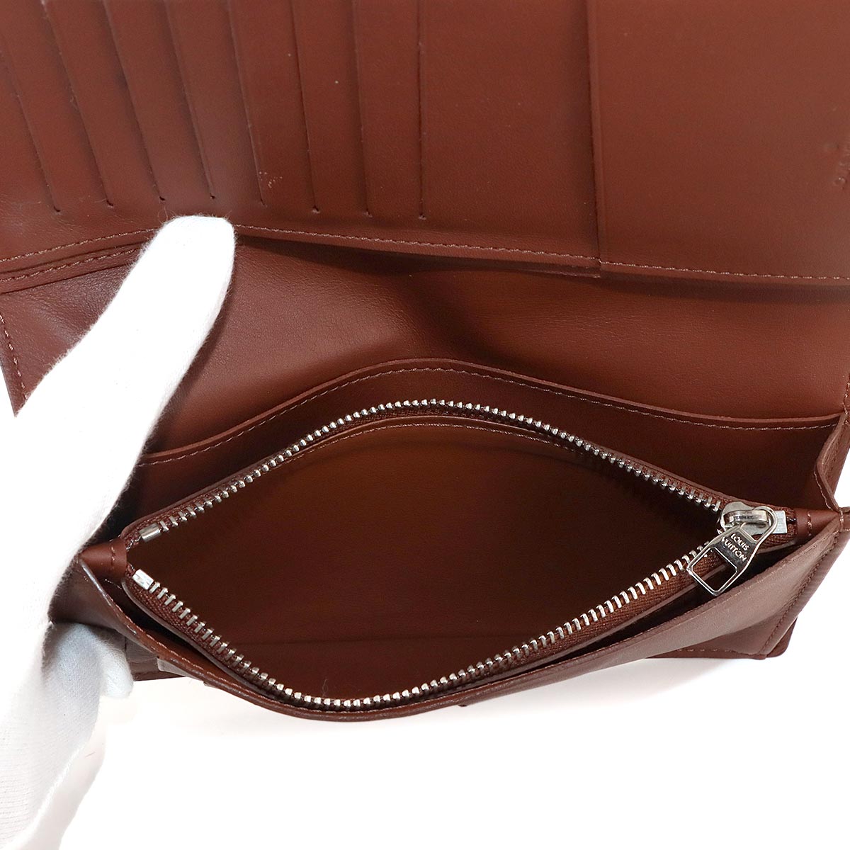 Cuir Ombre Brazza Wallet Leather Acajou M61195